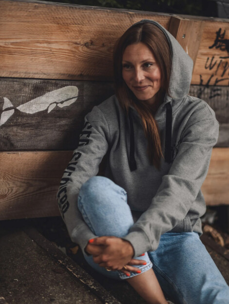 Unisex Hoodie Neptune's Navy (grau/schwarz)